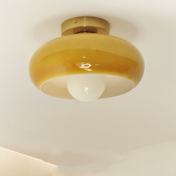 Retro Round Glass Shade Ceiling Light
